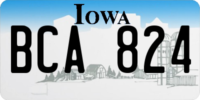 IA license plate BCA824