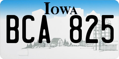 IA license plate BCA825