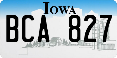 IA license plate BCA827