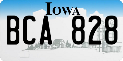 IA license plate BCA828