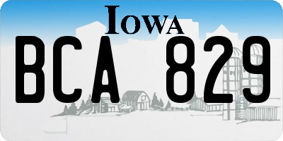 IA license plate BCA829