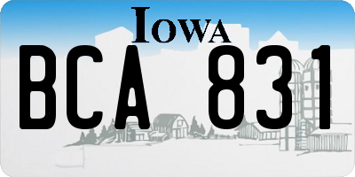 IA license plate BCA831