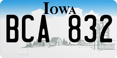 IA license plate BCA832
