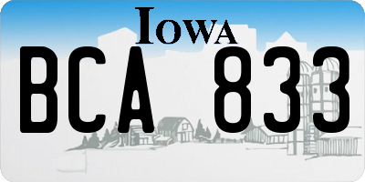 IA license plate BCA833