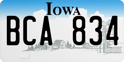 IA license plate BCA834