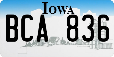 IA license plate BCA836