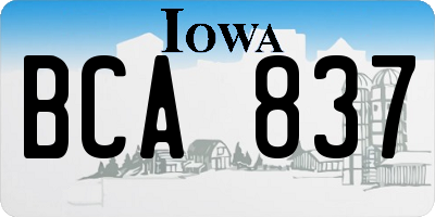 IA license plate BCA837