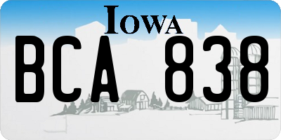 IA license plate BCA838