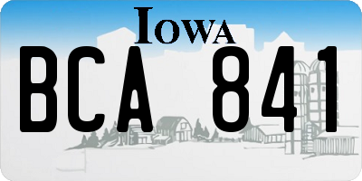 IA license plate BCA841