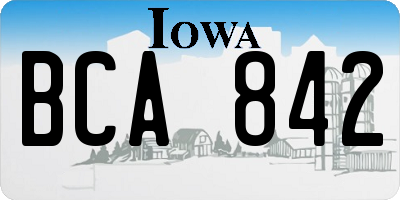 IA license plate BCA842