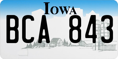 IA license plate BCA843