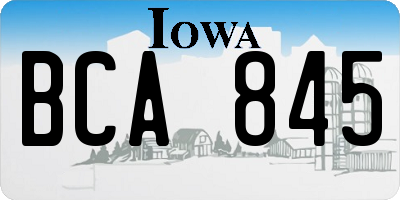 IA license plate BCA845