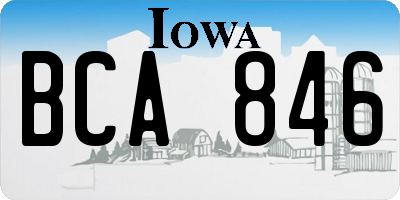 IA license plate BCA846