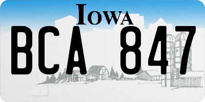 IA license plate BCA847