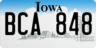 IA license plate BCA848