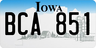 IA license plate BCA851