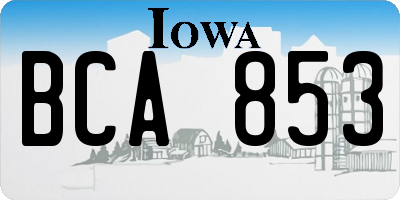 IA license plate BCA853