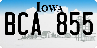 IA license plate BCA855