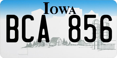 IA license plate BCA856