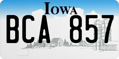 IA license plate BCA857