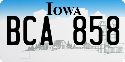 IA license plate BCA858