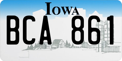 IA license plate BCA861