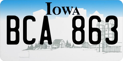 IA license plate BCA863