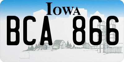 IA license plate BCA866