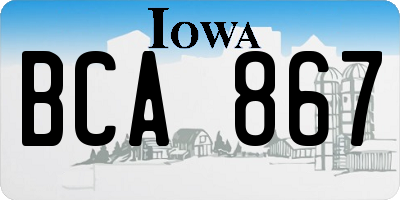 IA license plate BCA867