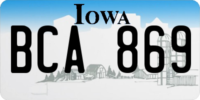 IA license plate BCA869