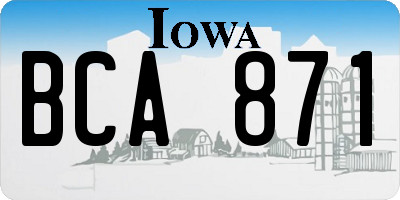 IA license plate BCA871