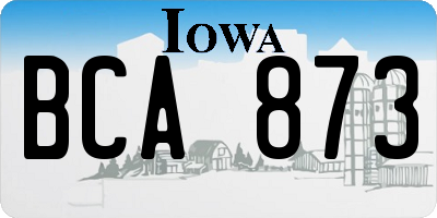 IA license plate BCA873