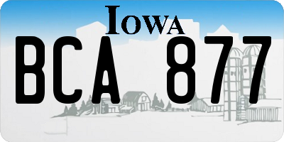 IA license plate BCA877