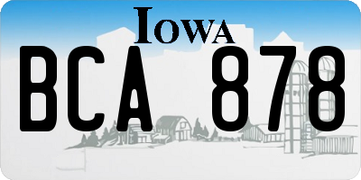 IA license plate BCA878