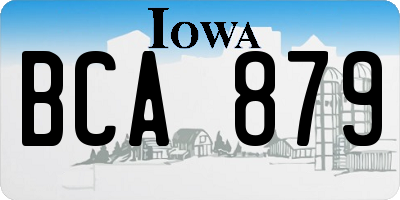 IA license plate BCA879