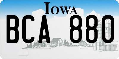 IA license plate BCA880