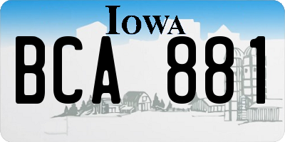IA license plate BCA881