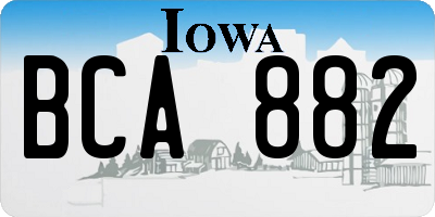 IA license plate BCA882