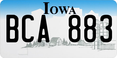 IA license plate BCA883