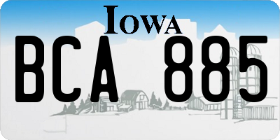 IA license plate BCA885