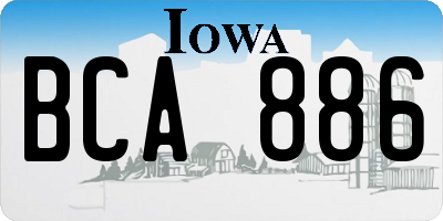 IA license plate BCA886