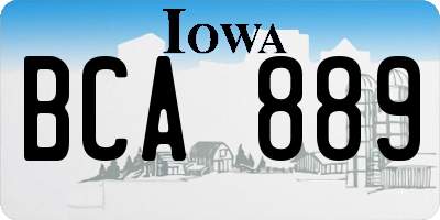 IA license plate BCA889