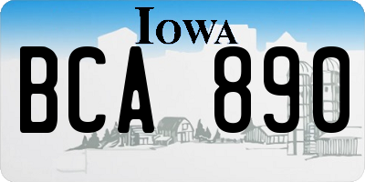 IA license plate BCA890