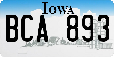 IA license plate BCA893