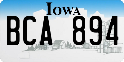 IA license plate BCA894