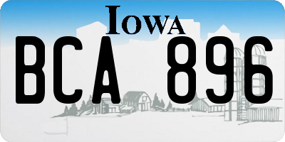 IA license plate BCA896