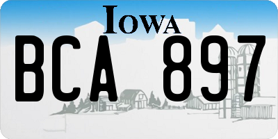 IA license plate BCA897