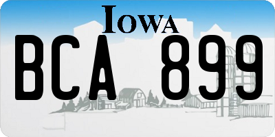 IA license plate BCA899
