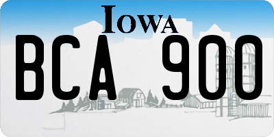 IA license plate BCA900