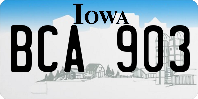 IA license plate BCA903
